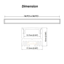 Lataa kuva Galleria-katseluun, 17*15mm LED Aluminum Channel Profile with Milky Diffuser Lense Cover for Kitchen Under Cabinet Lighting（DK-MP1715B）
