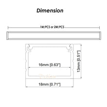 Charger l&#39;image dans la galerie, 18*13mm Aluminum LED Profile with Milky Diffuser Cover for Philips Hue Strip LED Aluminum Channel（DK-MP1813）
