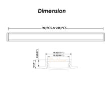 Cargar imagen en el visor de la galería, 19*7mm Architectural LED Light Strip Diffuser Alu Profile,Trim Recessed Aluminum Channel Extrusion Track(DK-RP1907)
