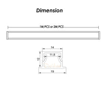 Charger l&#39;image dans la galerie, 19*12mm Aluminum LED Profile for Cabinet Shelf with Milky Diffuser Cover for Bar Lighting（DK-RP1912）
