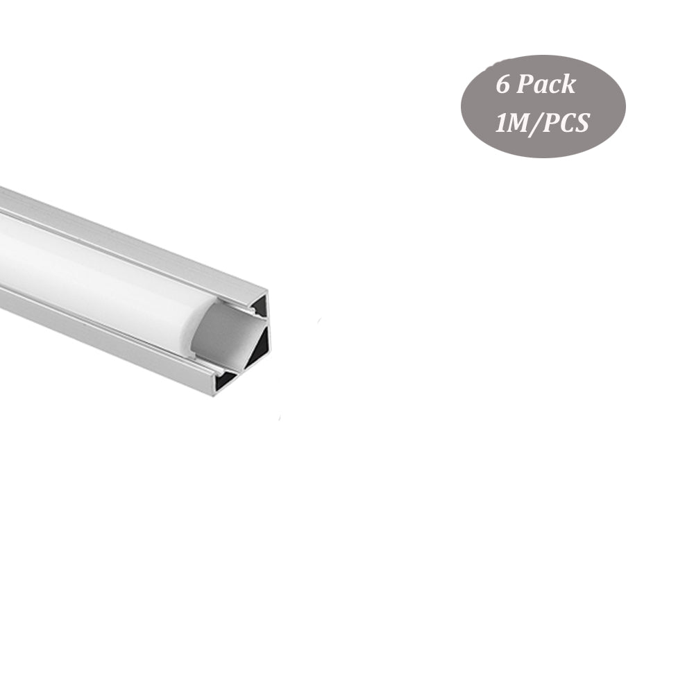 18.5*18.5mm Corner Aluminum LED Profile with Milky Diffuser Lense Cover for 8-12mm Width LED Strips（DK-MP1919L）