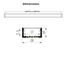 Lataa kuva Galleria-katseluun, 20*10mm U Shape LED Aluminum Profil with Milky Diffuser Cover for 8-17mm Width Strip Light（DK-MP2010）
