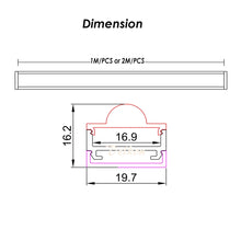 Загрузить изображение в средство просмотра галереи, 20*16mm Mounted Aluminum LED Profile with Milky Diffuser Lense Cover for Architectural Lighting（DK-MP2016L）
