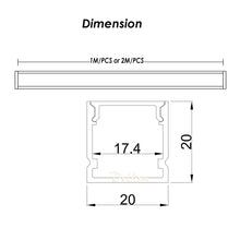 Lade das Bild in den Galerie-Viewer, 20*20mm LED Strip Profile Housing with Milky Diffuser Cover for 8-17mm Width Strip Light（DK-MP2020）
