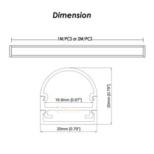 Ladda upp bild till gallerivisning, 20*20mm Aluminum LED Channel with Double Decker Wire Hiden Case for 8-16mm LED Strip Light（DK-MP2020A）
