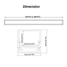 Lade das Bild in den Galerie-Viewer, 20*20mm Alu Profile LED with Double Decker Wire Hiden Case for 8-16mm LED Strip Light（DK-MP2020B）
