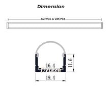 Charger l&#39;image dans la galerie, 20*20mm LED Strip Aluminum Profile with Round Milky Diffuser Cover for 8-16mm Width Strip Light（DK-MP2020C）
