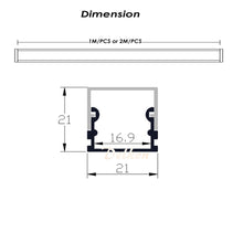 Cargar imagen en el visor de la galería, 21*21mm Square LED Alu Profile with Milky Diffuser Cover for 8-16mm Width Strip Light（DK-MP2121）
