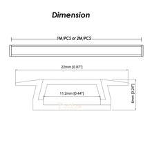 Carregar imagem no visualizador da galeria, 22*6mm Super Slim Aluminum LED Channel for Strip Light With Milky Diffuser Cover(DK-RP2206)
