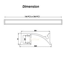 Lade das Bild in den Galerie-Viewer, 22*8mm Super Slim Aluminum LED Profile for Cabinet, 5mm Inner Width Assymetrical Light（DK-MP2208）
