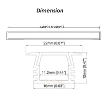 Ladda upp bild till gallerivisning, 22*12mm Architectural Capentry Joinery Aluminum Channel for LED Strip Light With Milky Diffuser Cover(DK-RP2212)
