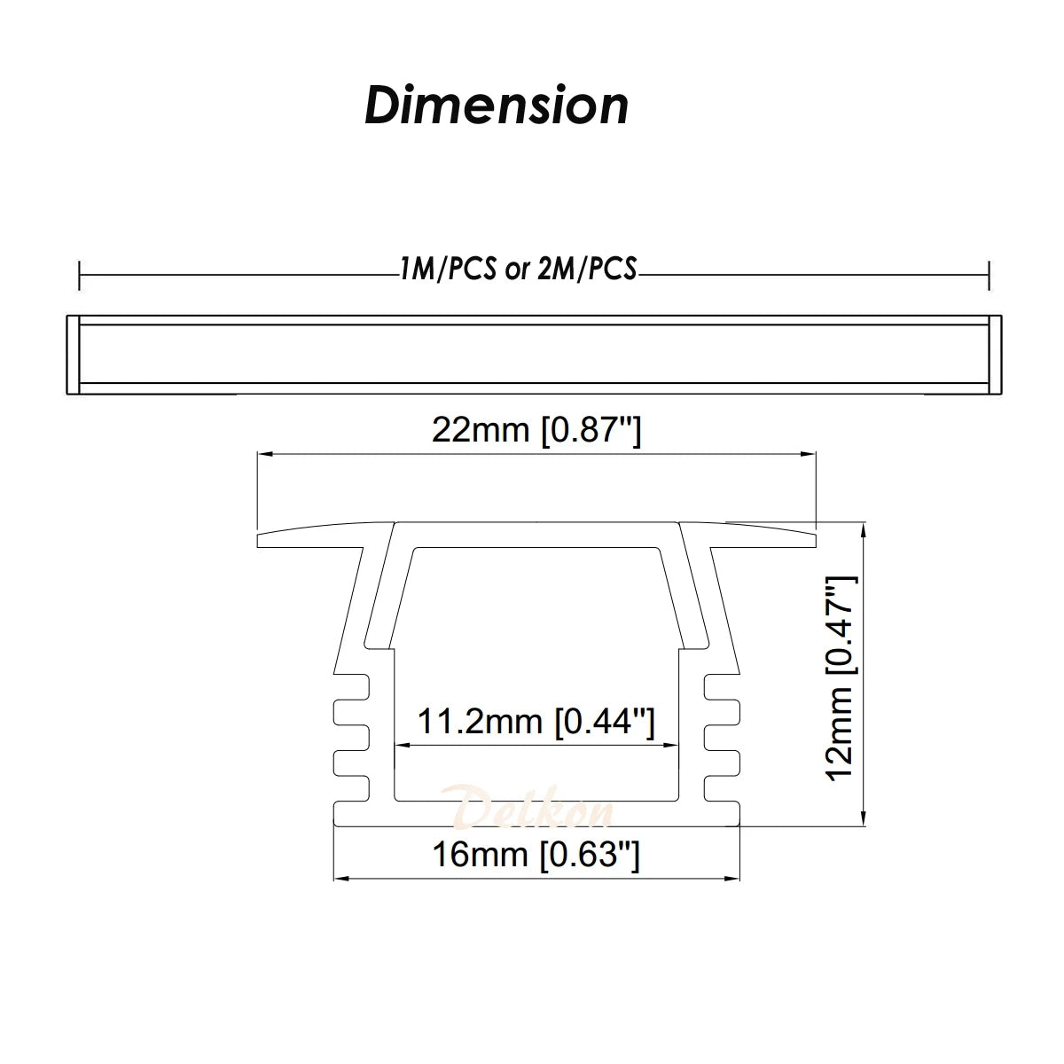 22*12mm Architectural Capentry Joinery Aluminum Channel for LED Strip ...