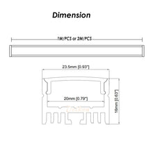 Lade das Bild in den Galerie-Viewer, 23*16mm LED Light  Strip Milky Diffuser Aluminum LED Profile with Better Heat Sinking for 8-20mm Width Strip Light（DK-MP2316）
