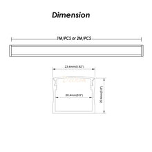 Carica l&#39;immagine nel visualizzatore di Gallery, 23*20mm U Shape Alu Profile LED with Milky Diffuser Cover for Double Row Tape Light（DK-MP2320）
