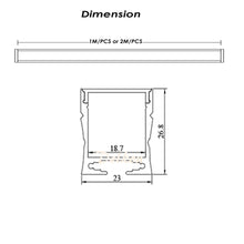 Load image into Gallery viewer, 23*26mm LED Light Strip Diffuser Aluminum LED Channel Profile for 8-24mm Width Strip Light（DK-MP2326）
