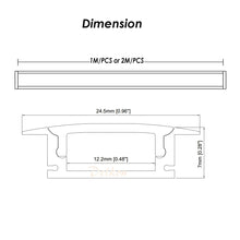 Charger l&#39;image dans la galerie, 25*7mm Trim Recessed Aluminum LED Profile for Strip Light With Milky Diffuser Cover(DK-RP2507A)
