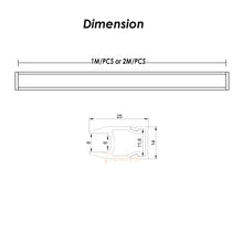 Charger l&#39;image dans la galerie, 25*14mm Shelf Aluminum LED Profile with Milky Diffuser Cover for 8mm Thickness PMMA Board or Glass（DK-MP2514）
