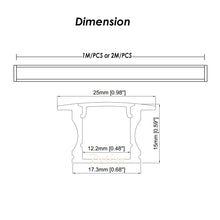 Ladda upp bild till gallerivisning, 25*15mm Spotless Aluminum LED Profile for Strip Light Trim Recessed With Milky Diffuser Cover(DK-RP2515)
