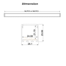 Charger l&#39;image dans la galerie, 26*26mm Aluminum LED Profile with LED Light Strip Diffuser Cover for 8-24mm Width Strip Light（DK-MP2626）
