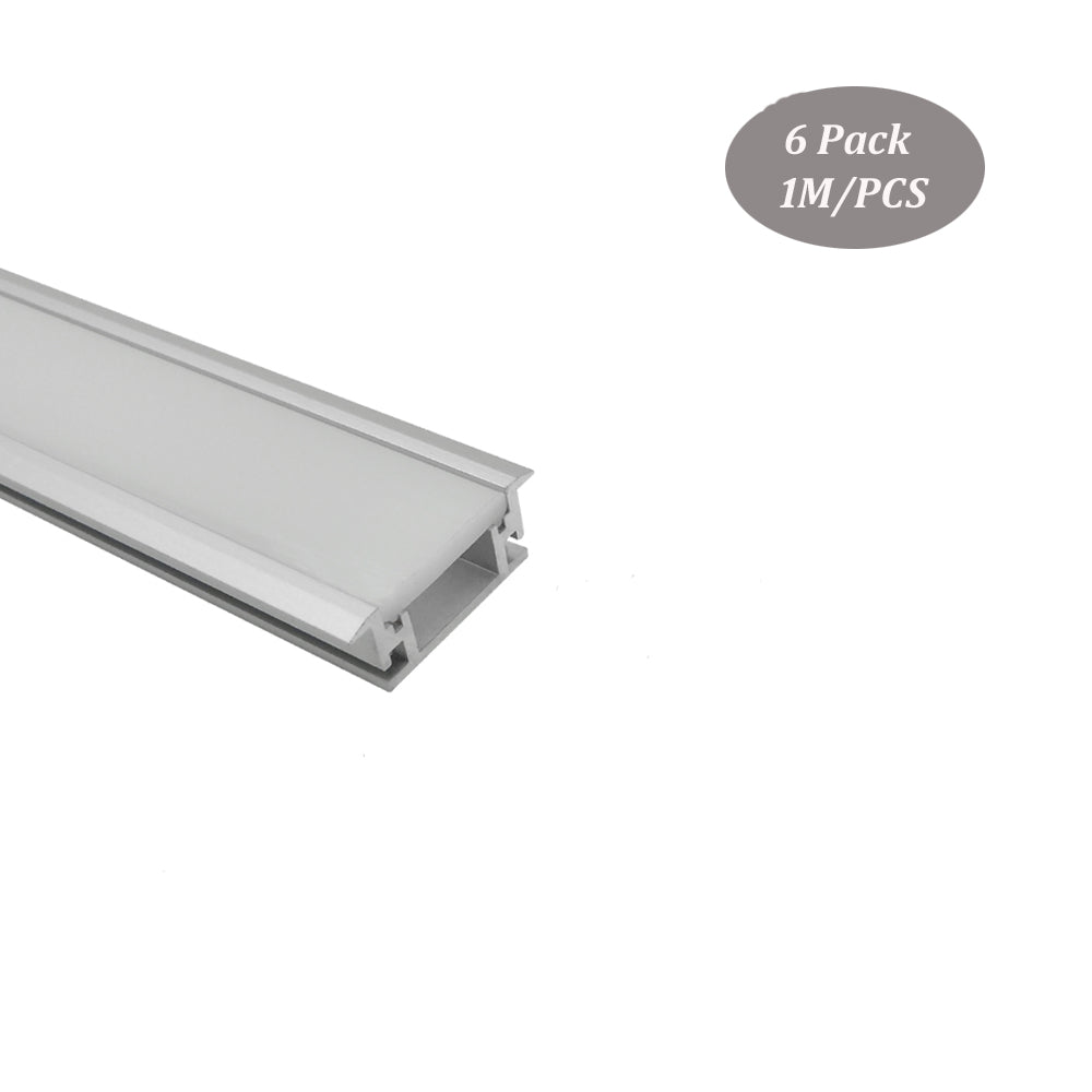 27*11mm LED Light Strip Diffuser Channel for Floor with 3mm Thick Milky Cover （DK-RP2711）