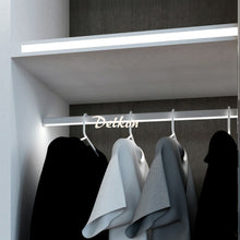 Загрузить изображение в средство просмотра галереи, 30*15mm Wardrobe/Closet Mounted Aluminum LED Profile With Hanging Rails for 8-12mm LED Strips（DK-MP3015）
