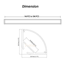 Lade das Bild in den Galerie-Viewer, 30*30mm Corner Aluminum LED Channel with Milky Diffuser Cover for 8-20mm Width Strip Light（DK-MP3030A）
