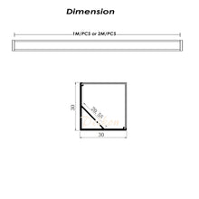 Carica l&#39;immagine nel visualizzatore di Gallery, 30*30mm Corner Alu LED Profile with Milky Diffuser Cover for 8-20mm Width Strip Light（DK-MP3030D）
