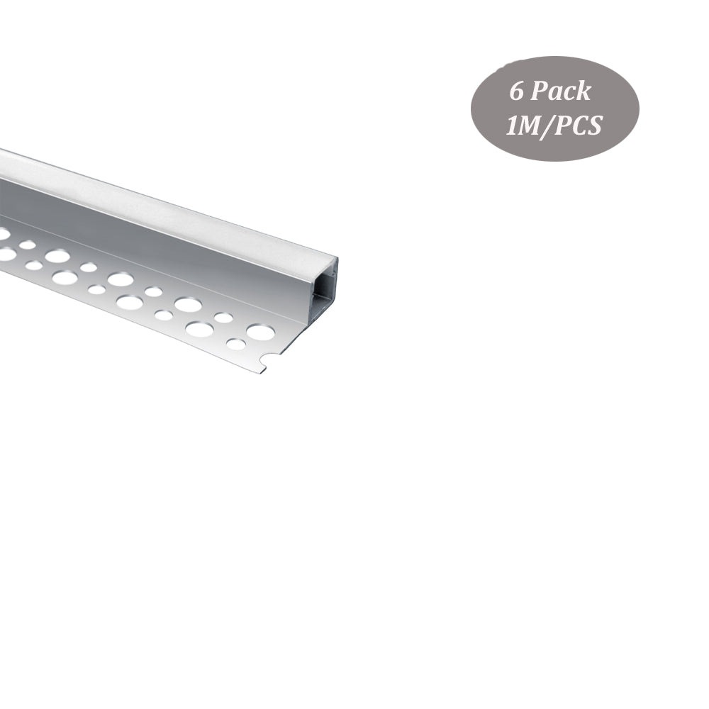 33*13mm Delkon Plaster-in LED Profile with Milky Diffuse Cover Lense,Drywall Aluminum Channel for Tile/Marble(DK-DP3311)