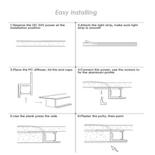 Carica l&#39;immagine nel visualizzatore di Gallery, 33*14mm Architectural Lighting LED Aluminum Profile With Milky Cover Alu Channel Extrusion Track(DK-DP3314）
