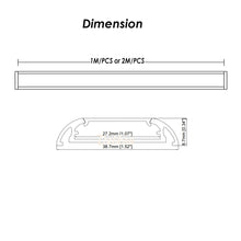 Charger l&#39;image dans la galerie, 39*9mm Cabinet Aluminum LED Profile with Milky Diffuser Cover for 8-27mm Width Strip Light（DK-MP3909）
