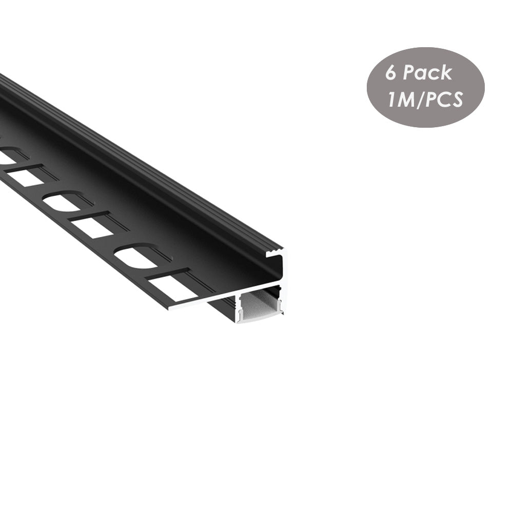 40*24mm Tile Mable Edge LED Profile Aluminum Channel Extrusion Track for Indoor and Outdoor Stairs(DK-DP4024)