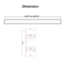 Ladda upp bild till gallerivisning, 49*17mm Up and Down Lighting Aluminum LED Profile Wall Mounted LED Channel for 8-12mm Width LED Strip（DK-MP4917）
