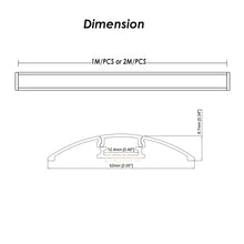 Cargar imagen en el visor de la galería, 52*9mm Flat Aluminum LED Profile with Milky Diffuser Cover for 8-12mm Width Strip Light（DK-MP5209）
