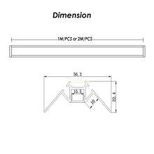 Ladda upp bild till gallerivisning, 56*22mm Tile/Marble Aluminum LED Profile Internal Corner Trimless Recessed for Kitchen/Bathroom(DK-DP5622)
