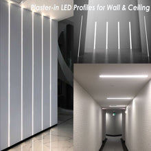 Lataa kuva Galleria-katseluun, 57*14mm Trimless Recessed Plaster LED Profile,Spotless LED Strip Aluminum Channel Extrusion for Interior Lighting(DK-DP5714)
