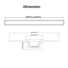 Cargar imagen en el visor de la galería, 62*10mm Plaster Drywall Aluminum LED Profile Channel with 3mm Thick Diffuser Cover for Wall and Ceiling(DK-DP6210）
