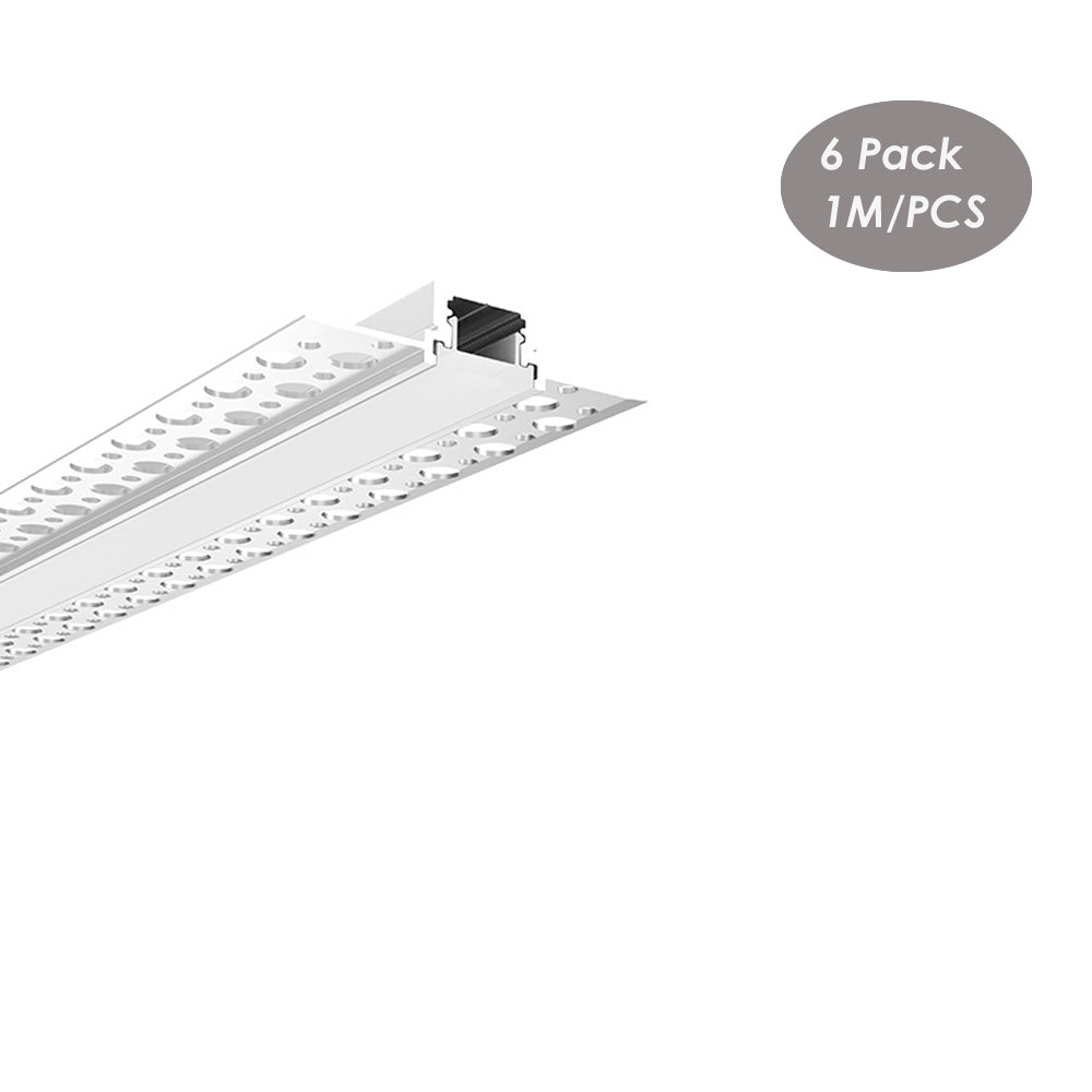 62*10mm Plaster Drywall Aluminum LED Profile Channel with 3mm Thick Diffuser Cover for Wall and Ceiling(DK-DP6210）