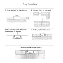 Load image into Gallery viewer, 69*13mm Plaster LED Profile Trimless Recessed Drywall Aluminum Channel With Black Diffuser Cover for Architectural Lighting(DK-DP6913）
