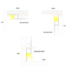 Load image into Gallery viewer, 75*15mm Architectural Plaster Drywall LED Profile Wall Ceiling Aluminum LED Channel Extrusion Track(DK-DP7515)
