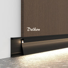 Afbeelding in Gallery-weergave laden, 80*16mm Skirting Wall Foot Line Aluminum LED Profile Channel Extrusion Track with Milky Diffuser Cover(DK-DP8016)
