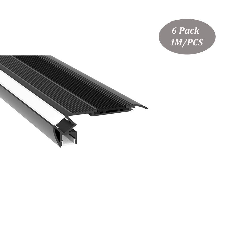 80*32mm Aluminum LED Profile With Anti-Slip Rubber for Stair,Cinema Step Up and Down Lighting（DK-MP8032）