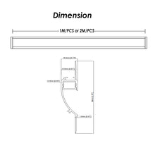 Cargar imagen en el visor de la galería, 96*18mm Indirect Lighting Skirting Board Drywall Aluminum LED Profile Trimless Recessed for LED Strips(DK-DP9618)
