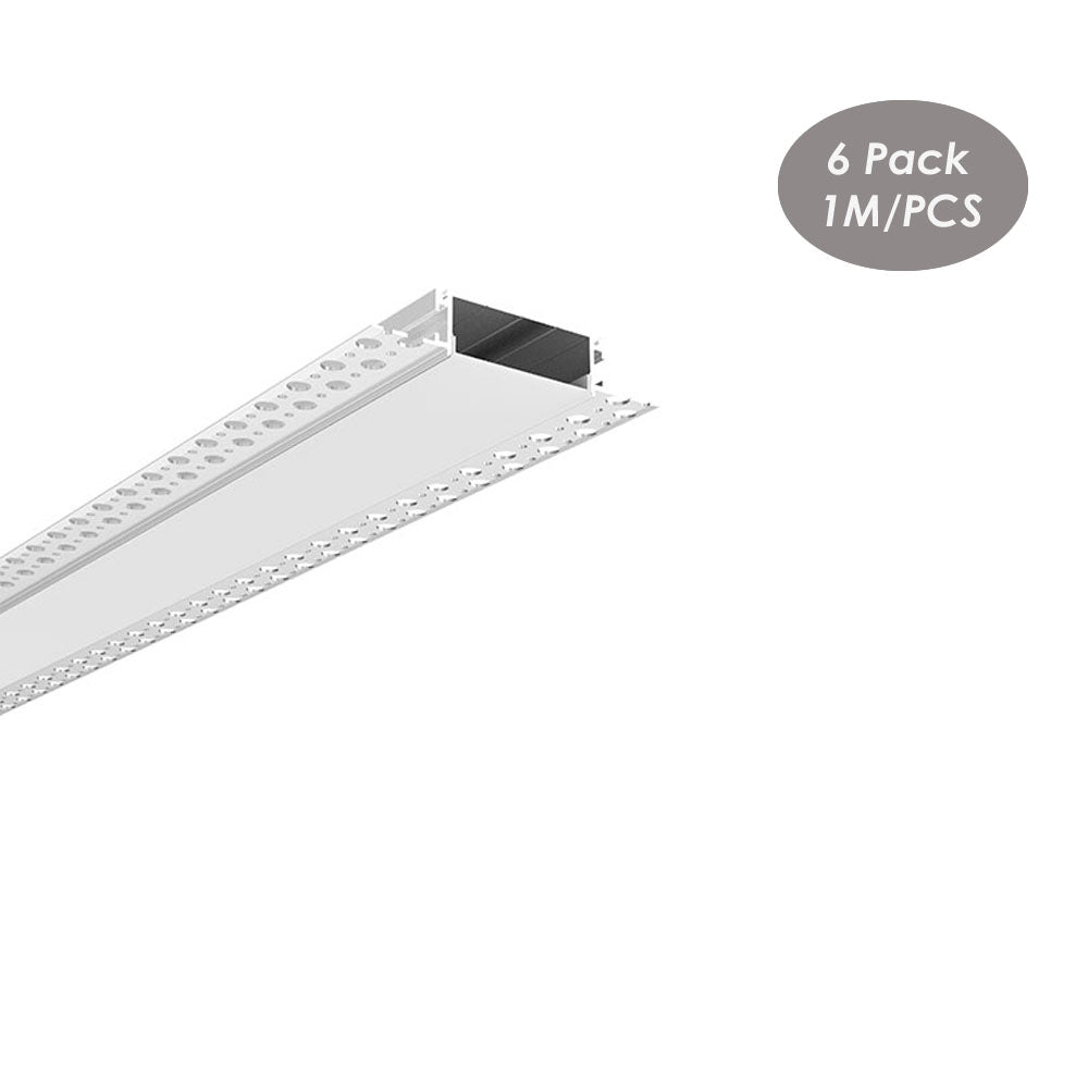 98*18mm Plaster-in Aluminum LED Profile Channel Extrusion Drywall Gypsum Trimless Recessed for LED Strips(DK-DP9818)